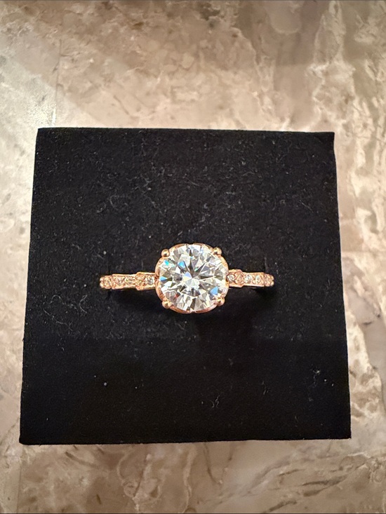 Jewelry - MOISSANITE Rose Gold Over 925 silver Halo 1 carat Engagement Ring